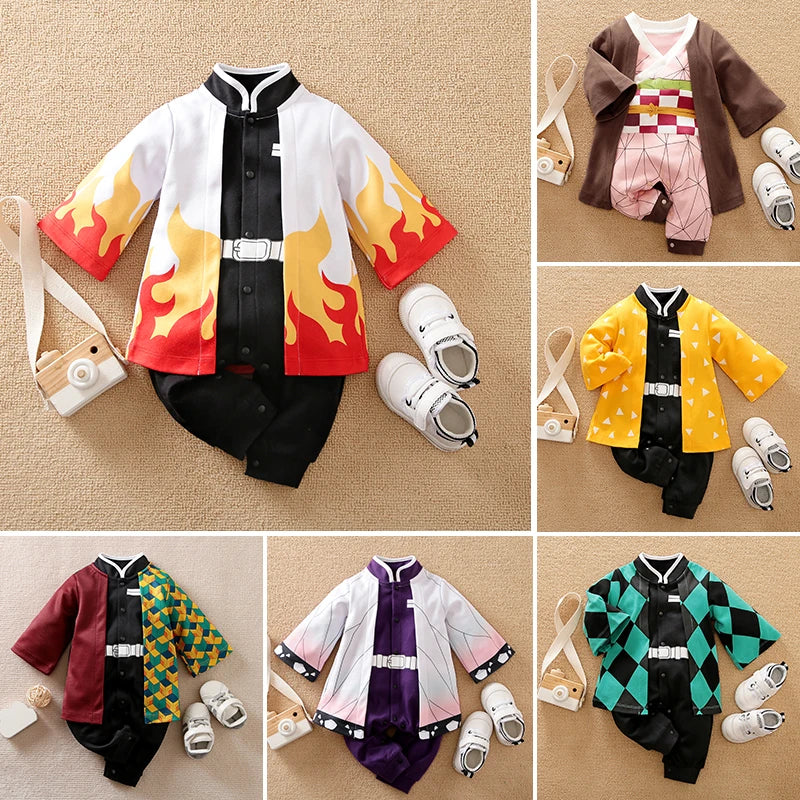 Newborn Baby Anime Cape Style Children Long Sleeve Cotton Bodysuit, Cute Kids Boys Girls Romper Good Vibrations
