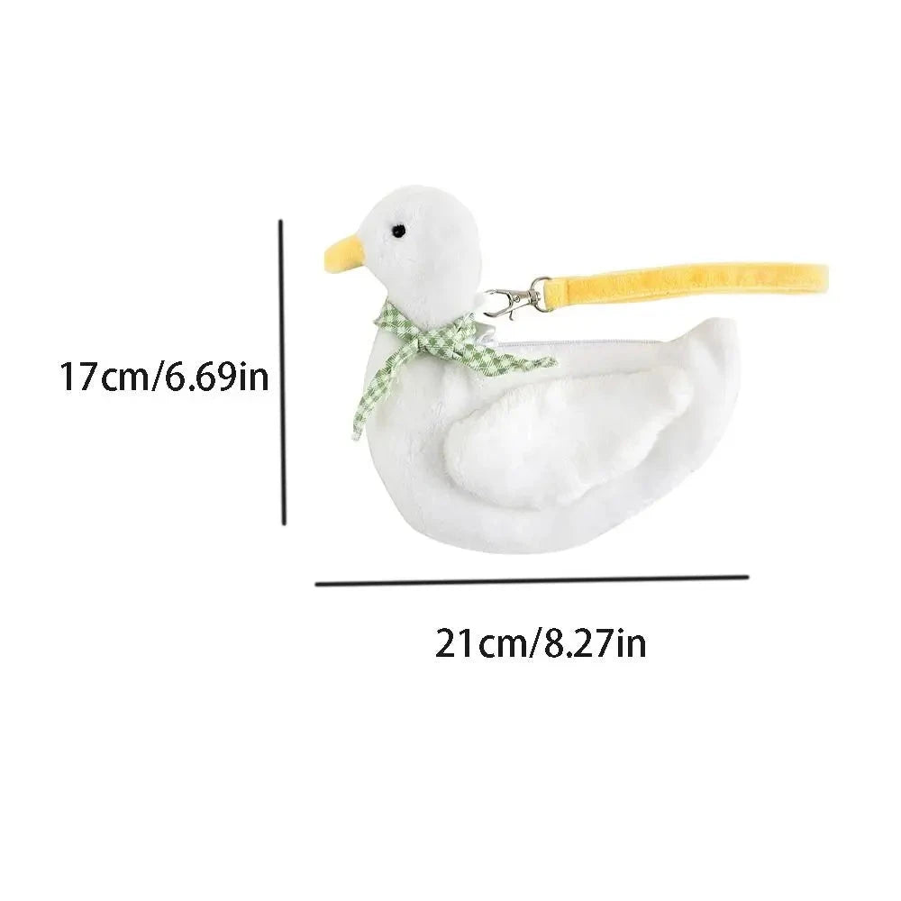 Cute Animal Plush Duck Coin Purse Zipper Large Capacity Animal Handbag Ins Style Cartoon Cartoon Wrist Bag Shopping Good Vibrations