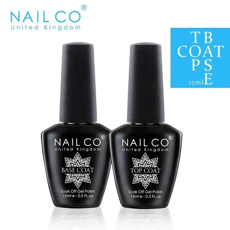 NAILCO 15ml Top Coat Base Coat Gel Nail Primer Gel Remover Nail Art Semi Permanent Lacquer Varnish Hybrid Nail Supplies Good Vibrations