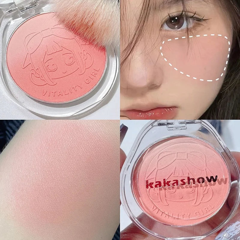 Dual gradient blush highlights natural nude makeup brightening cheeks purple blue female niche brand 2023 new Good Vibrations