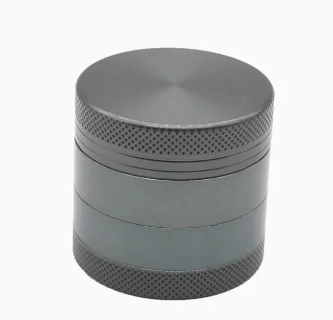 40mm 4 layers tobacco herbal grinder in grey, zinc alloy metal.