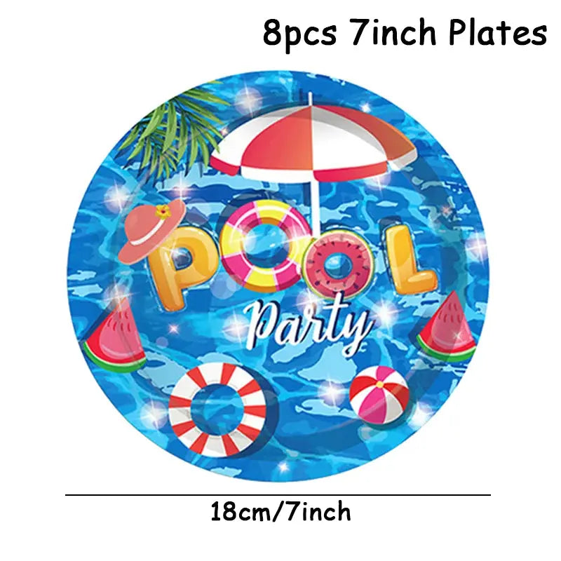 Tropical Party Disposable Tableware Set Plates Cups Napkins Hawaiian Birthday Party Supplies Summer Pool Aloha Luau Party Decor Good Vibrations