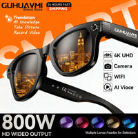 AI Smart Glasses 800W Anti Shake HD Camera Video Recording Languages Translation Sunglasses Bluetooth Call Music Play Man Women Good Vibrations