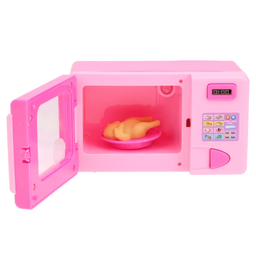 Simulation Microwave Oven Toys with Light Play House Microwave Oven Model Microwave Oven Playset for Kitchen Toy Appliances Good Vibrations