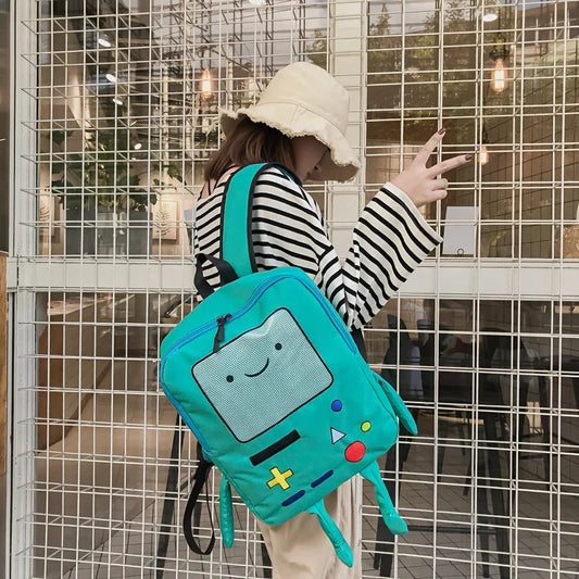 creative robot design backpacks for firls funny games console pattern backpack for women cute cartoon canvas backpack travel bag Good Vibrations