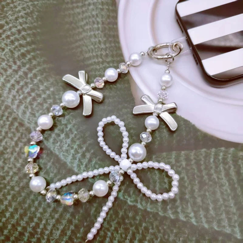 Holiday party gifts for family and friends, pearls, bows, bead chains, bags, keychains, phone cases, pendants Good Vibrations