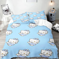 Hello Kitty Duvet Cover Set Bedding Comforter Sets King Size 3D Children'S Bedding Set Good Vibrations