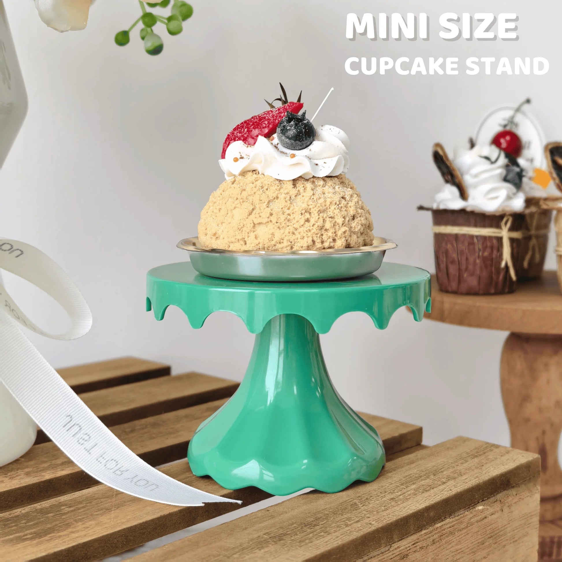 1Pc 4.7Inch Plastic Dessert Table Display Set, Cake Stands, Cupcake Holder, Serving Trays, Versatile Design for Birthday Parties Good Vibrations