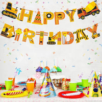 Construction Party Disposable Tableware Paper Plates Napkins Construction Truck Birthday Decorations Excavator Party Supplies Good Vibrations