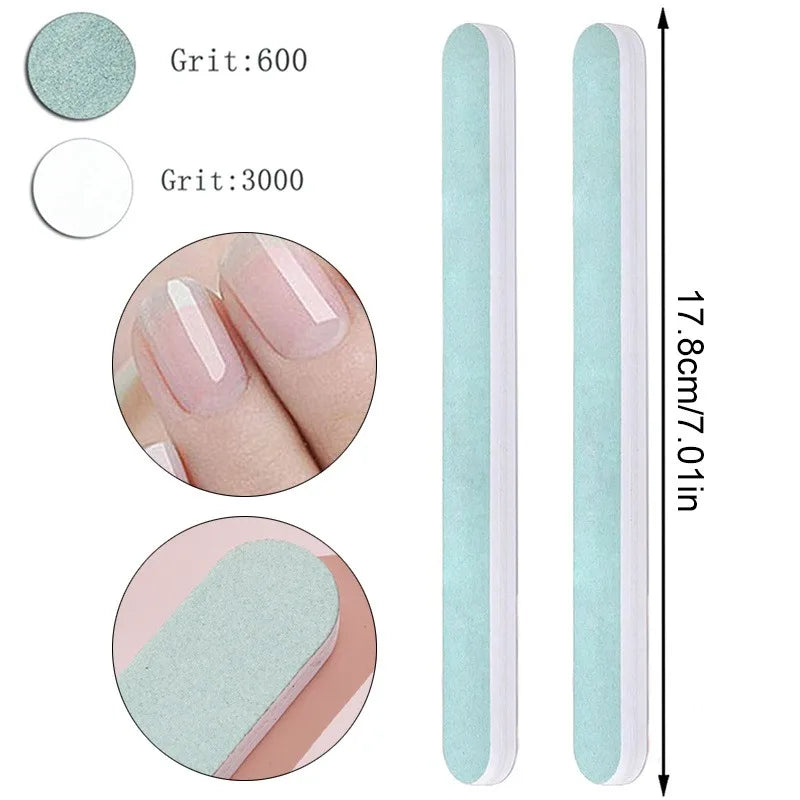 10Pcs/lot Nail Art 100/180 Grit Professional Files Buffer Sponge Block Brush Nail Scissors Kit With Cuticle Nipper Pushers Good Vibrations