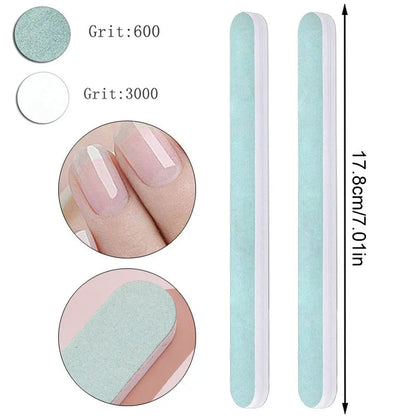10Pcs/lot Nail Art 100/180 Grit Professional Files Buffer Sponge Block Brush Nail Scissors Kit With Cuticle Nipper Pushers Good Vibrations