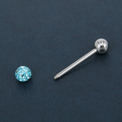 ZS 1Piece 14G Oil Luminescence Tongue Piercing Rings Stainless Steel Tongue Stud Skull Star Studs Earrings BCR Piercings Jewelry Good Vibrations Adult Super Store