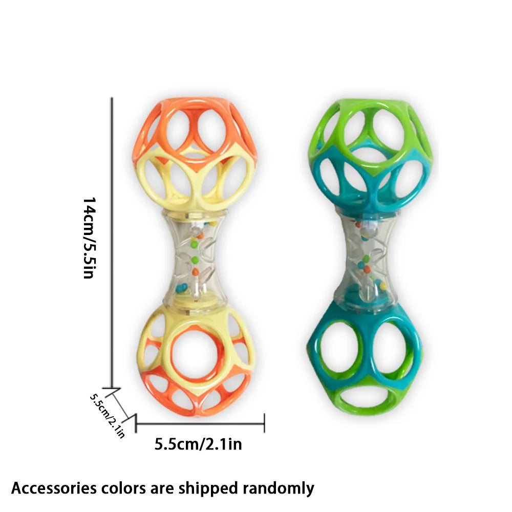 Baby Teether Rattle & Shake Barbell Toy, Ages 3 Months and Up(Random Color） - Good Vibrations