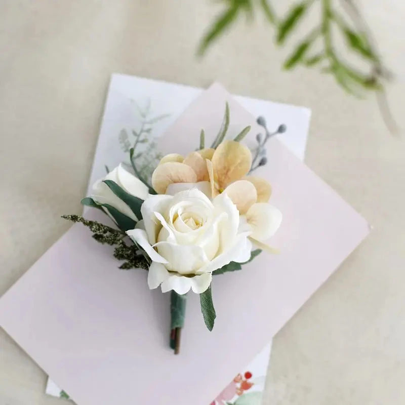 Calla lily corsage artificial corsage buttonhole men groom groomsmen corsage wedding accessories white corsage Good Vibrations