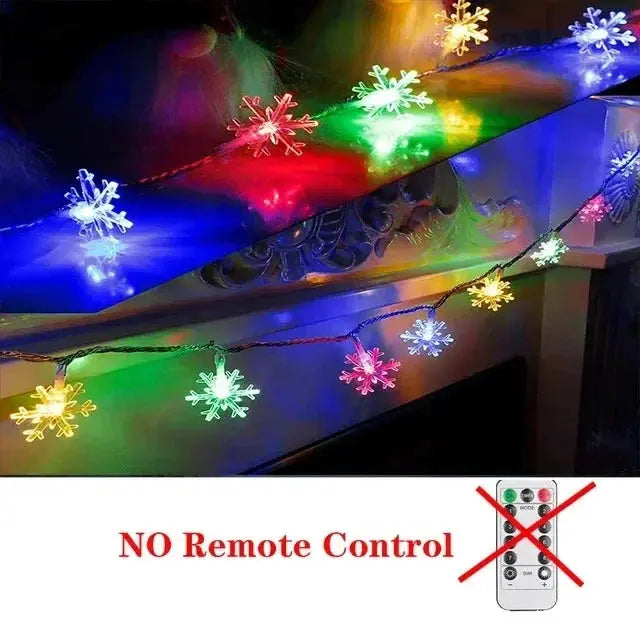 Christmas Tree Decorations 1M-30M LED Garland Holiday Snowflakes String Fairy Lights Ornaments for Home Party Noel Navidad 2026 Good Vibrations