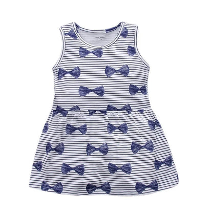 Girls Short Sleeve Summer Dress For 1-6 Years Kids 100% Cotton Casual Dresses Children's Clothing KF128 Good Vibrations