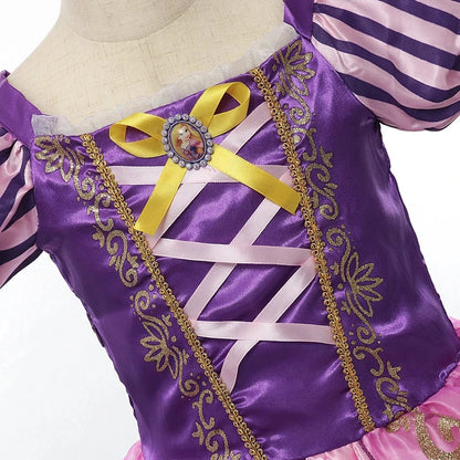 Disney Kids Princess Costume Elsa Anna Halloween Dress Girl Jasmine Moana Dinner Dress Rapunzel Mermaid Pageant Disguise 3-10Y Good Vibrations