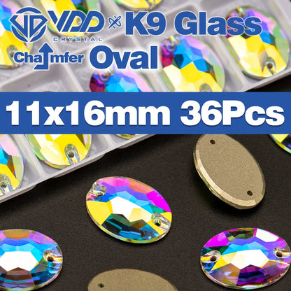 VDD Chamfer AAAAA Top Quality K9 Glass Sew On Rhinestones Sewing Crystal AB Flatback Stone For Clothes Accessories Wedding Dress Good Vibrations