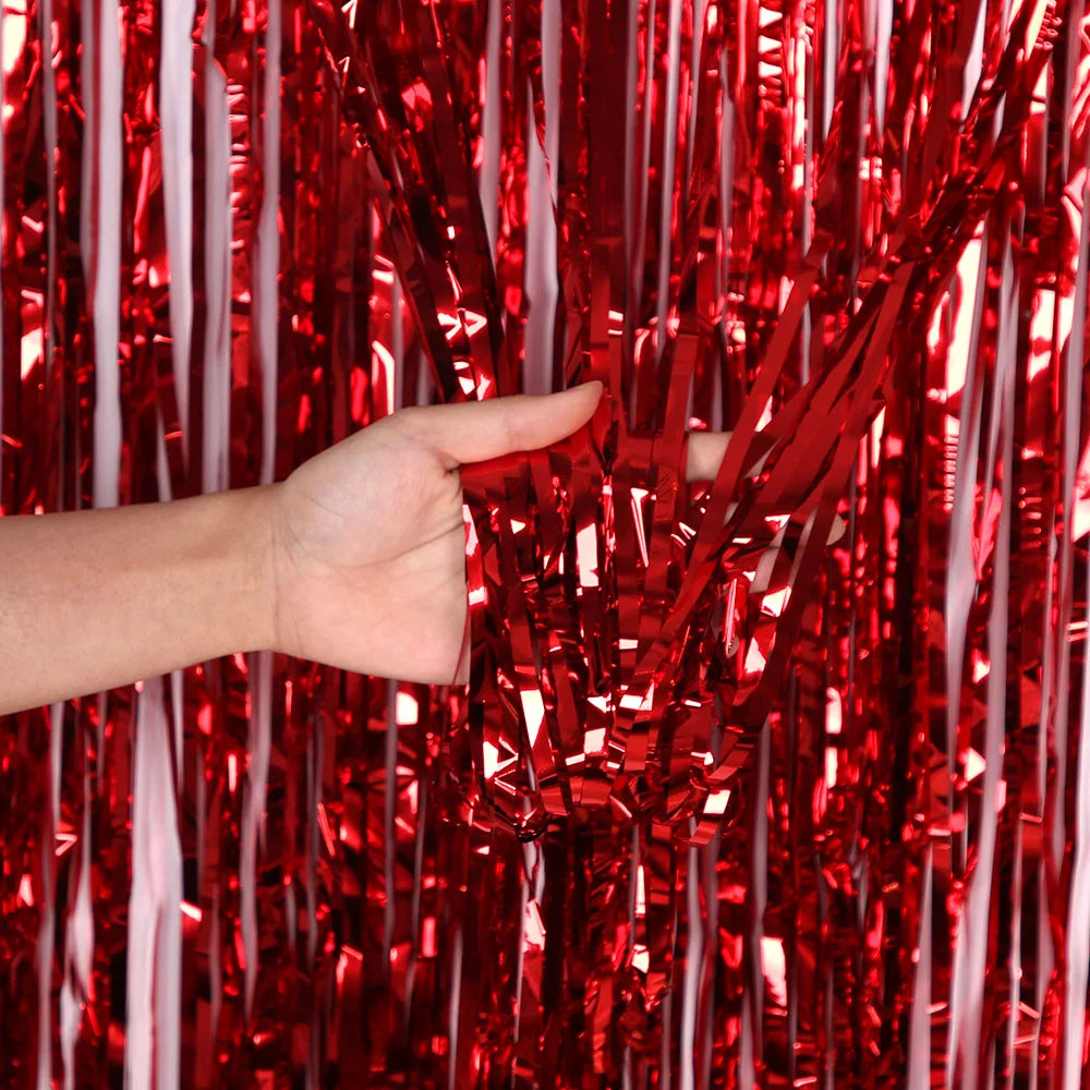 2/3/4M Party Background Wedding Decor Foil Fringe Curtain Sequin Bachelorette Photo Backdrop Wall Curtain Birthday Baby Shower Good Vibrations