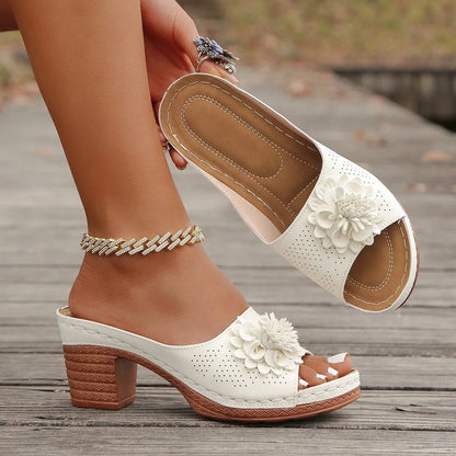 Women High Heels Slip on Sandals Summer Casual Comfortable Shoes Women Elegant Low Platform Sandals Sandalias De Mujer Good Vibrations
