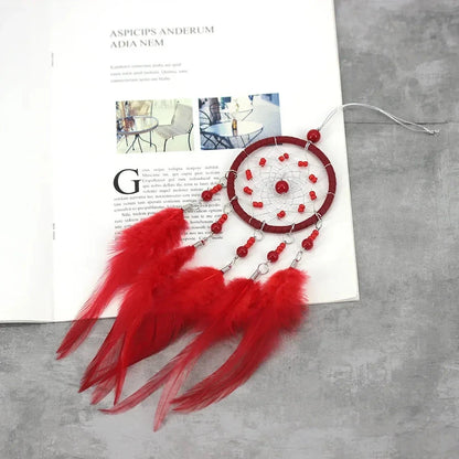 Car Ornament Interior Accessories Dream Catcher Car Pendant for Girls Feather Crystal Mirror Hanging Pendant Home Decor Lucky Good Vibrations