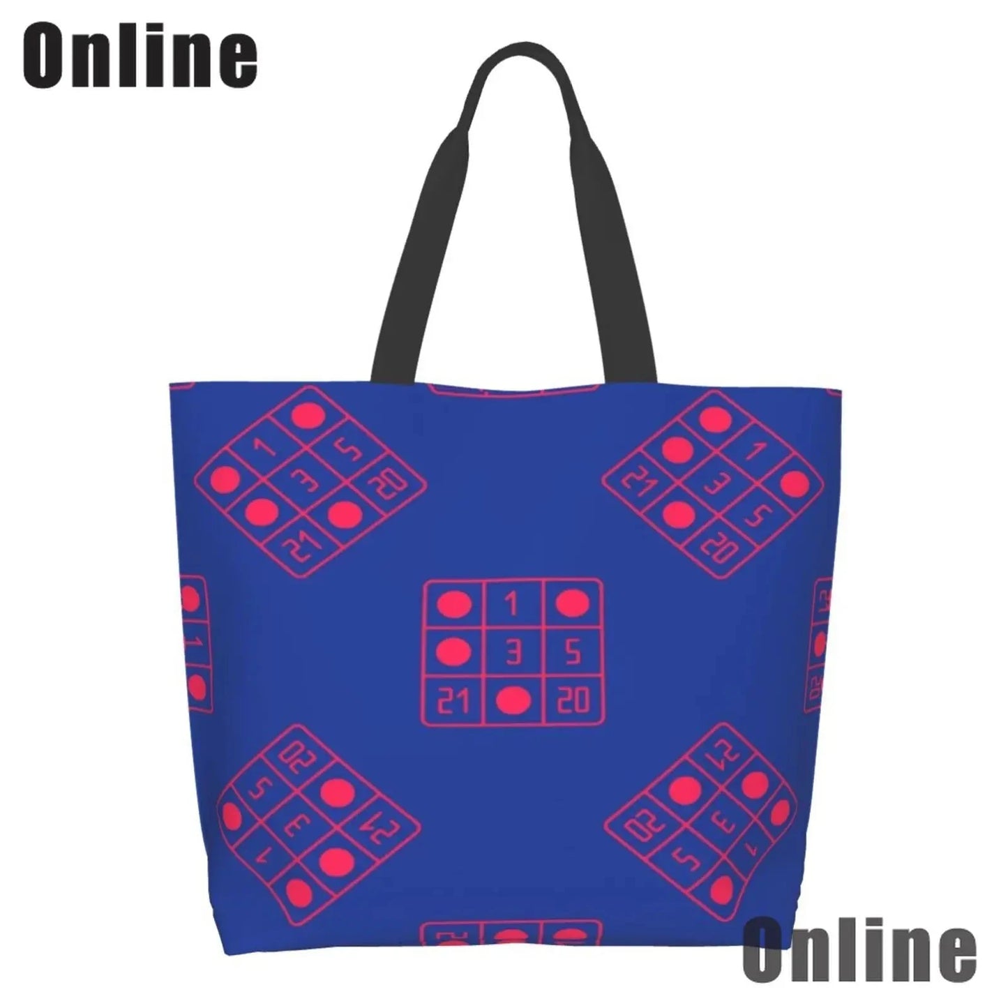 I Love Bingo Game Funny Handbags Shoulder Bags Casual Shopping Girls Tote Bag for Women Folding Reusable Shopping Bags Good Vibrations