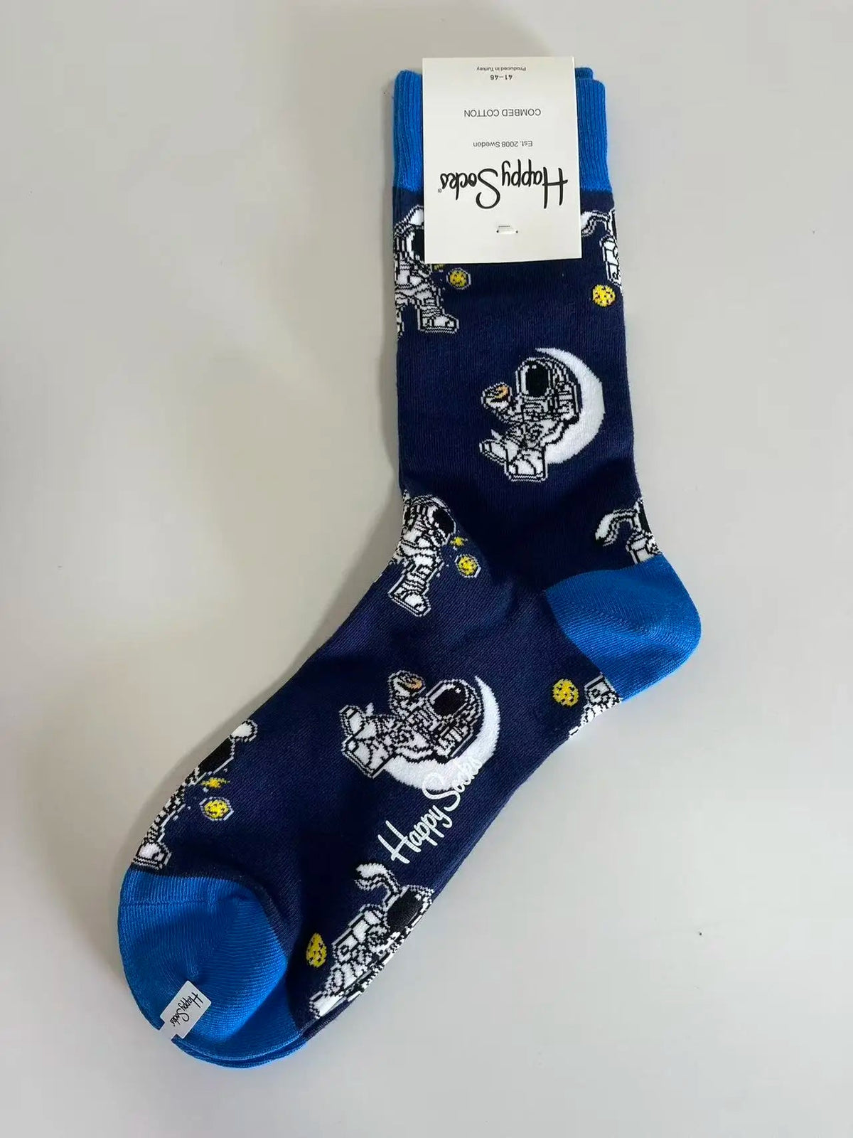 Cotton Happy Socks Men's Classic Crew Sock Shoe Size 10 - 13 Soft Good Vibrations