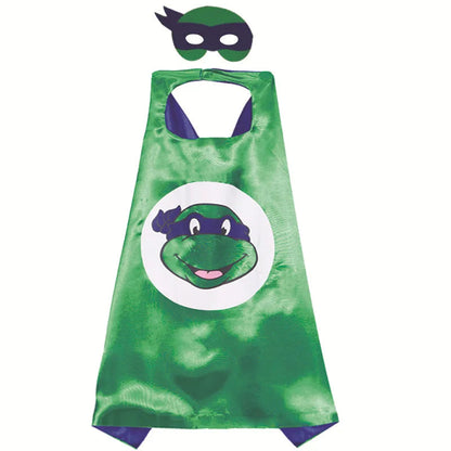 Cartoon Ninja Turtle Cloak Toy Set Halloween Character Party Cosplay Costume Mask Cloak Kid’s Toys Ninja Mask Set Good Vibrations