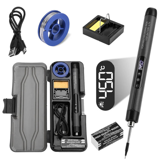 USB digital display soldering iron Type C interface mini soldering iron set 260-420 ℃ five temperature switching Good Vibrations