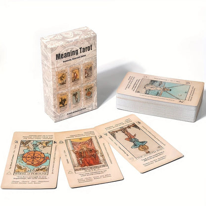 2026 Retro Tarot Cards Deck with Guidebook – Beginner Fortune Telling Divination Gift Good Vibrations