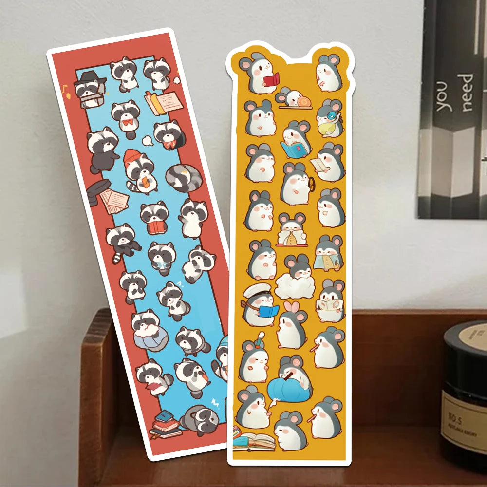 30pcs Cartoon Cute Animals Bookmarks Reading Books Tagged Students Stationary Supplies DIY Aesthetic Bookmarks Creative Gifts Good Vibrations