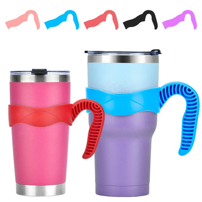 20/30oz Tumbler Handle Water Thermos Bottle Holder Travel Drinkware Holder Coffee Cup Portable Insulated Bottles Accessories Good Vibrations