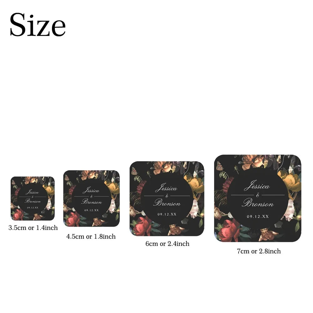 Custom Square Wedding Sticker, Personalized Wedding Stickers, Customizable Wedding Sticker, Wedding Thank You Stickers Good Vibrations