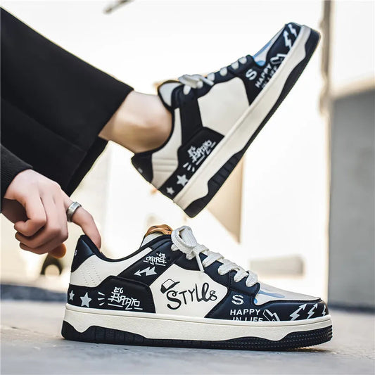 Shoes For Men Tennis  Bread Hip-Hop Punk Skateboard Shoes Fashion Male Sneakers Couple Outdoor Sport Casual Shoes Good Vibrations