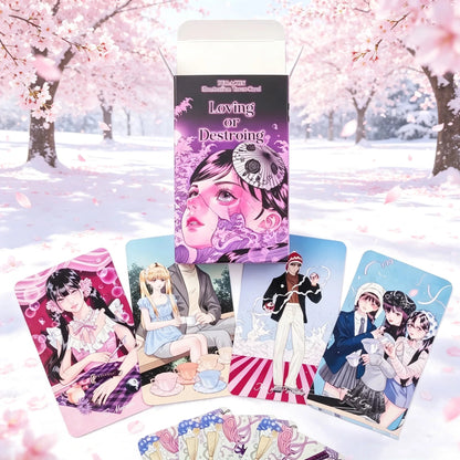 “Loving or Destroying” Anime-style Tarot Deck, 78 Cards per Set (10.2x6.0cm), Destiny Divination Board Game, Witch Prophecy Card Good Vibrations