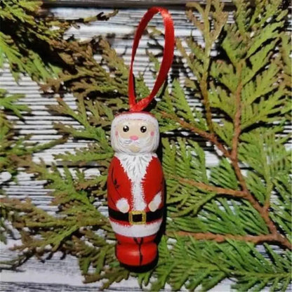 Christmas Wood Novel Holiday Hanging Party Decors Funny Santa Ornament Christmas Tree Decoration Good Vibrations