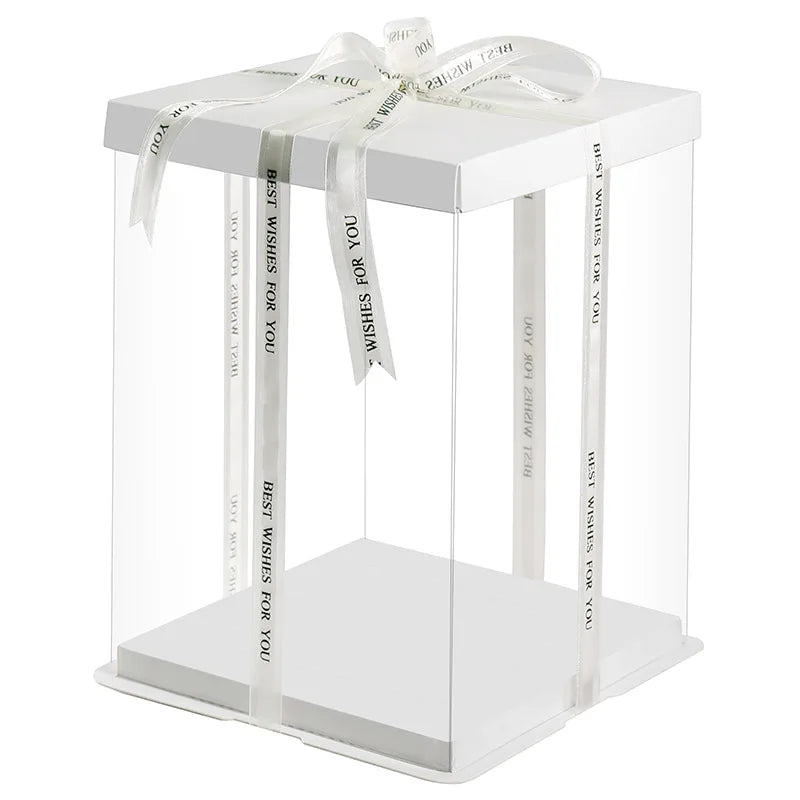 10 Set Clear Gift Box Cake Candy Chocolate Packaging Display Boxes PET Plastic Wedding Birthday Favor Holder Flower Diy Box Good Vibrations