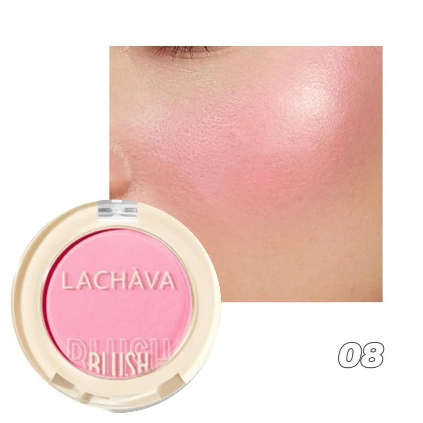 1PC Monochrome Blush Palette, Low Saturation Powder, Matte Effect, Pink/red, Long-lasting, Suitable for Date and Daily Needs Good Vibrations