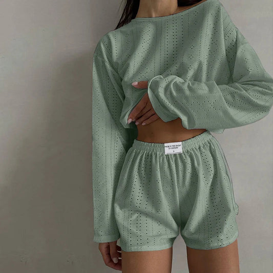 Women's Pajamas Set Sleepwear Spring Long Sleeve Tops With Shorts Home Clothes 2 Piece Sets Pyjama Femme Loungewear Pijama Mujer Good Vibrations