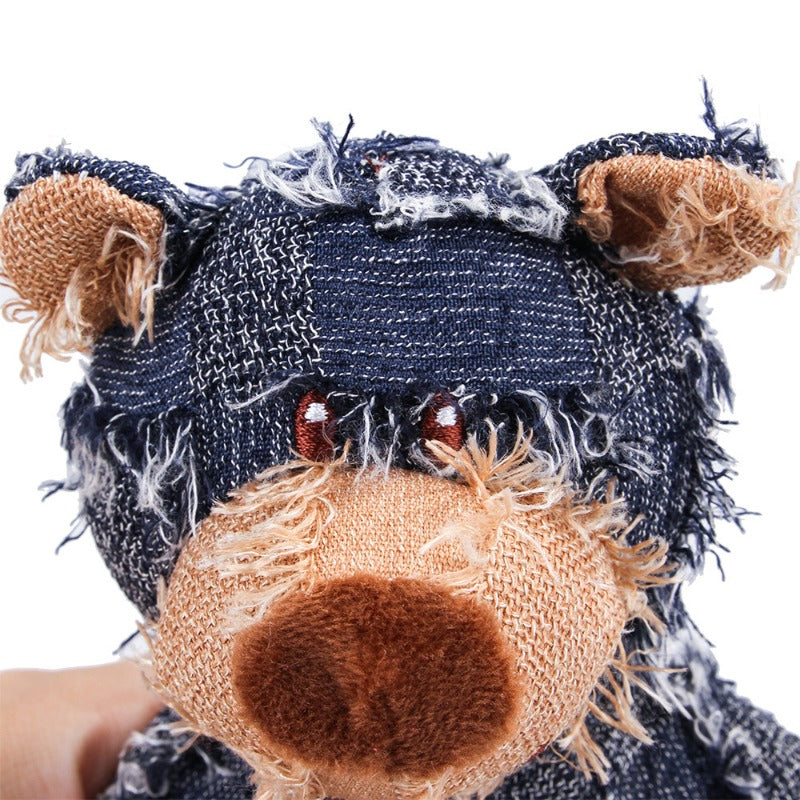 Pet Teddy Bear Soundmaking Toy Plush Interactive Dog Toys Grinding Cleaning Teeth Anti Bite Abreact Plaything Bear Pets Supplies Good Vibrations