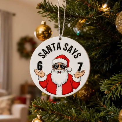 Santa Says 6-7 Christmas Ornament 2025 Tree Decor Naughty Gift Exchange Present Cute Stocking Unique Holiday Decoration Good Vibrations
