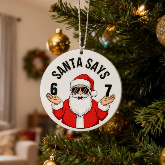 Santa Says 6-7 Christmas Ornament 2025 Tree Decor Naughty Gift Exchange Present Cute Stocking Unique Holiday Decoration Good Vibrations