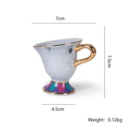 Disney Teapot Cute Cartoon Beauty And The Beast Coffee Pots Mug Mrs Potts Chip Cup Tea Cup Pots One Tea Set Droshipping Desk Gif Good Vibrations Adult Super Store
