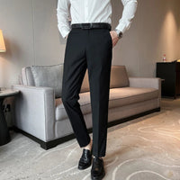 Suits for Men Korean Fashion Long Sleeve Slim Fit Wedding Business Blazer Black Professional Formal Suit Pants Sets Ropa Hombre Good Vibrations