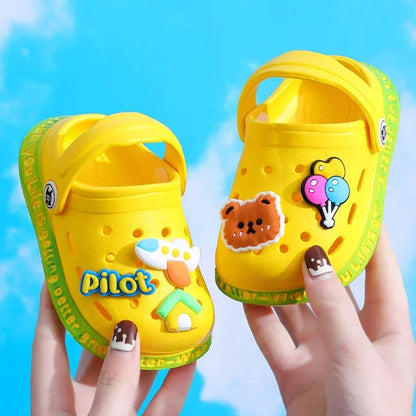 Summer Children Garden Slippers Shoes Boys&Girls Beach Sandal Kids Lightweight Breathable Cute Cartoon Slip Baby Slippers Good Vibrations