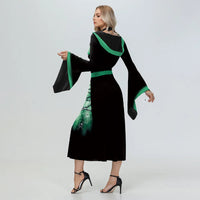 Halloween Skeleton Cosplay Costumes for Women Medieval Robe Vintage Party Hooded Dress Witch Scary Clothes Day of The Dead Good Vibrations