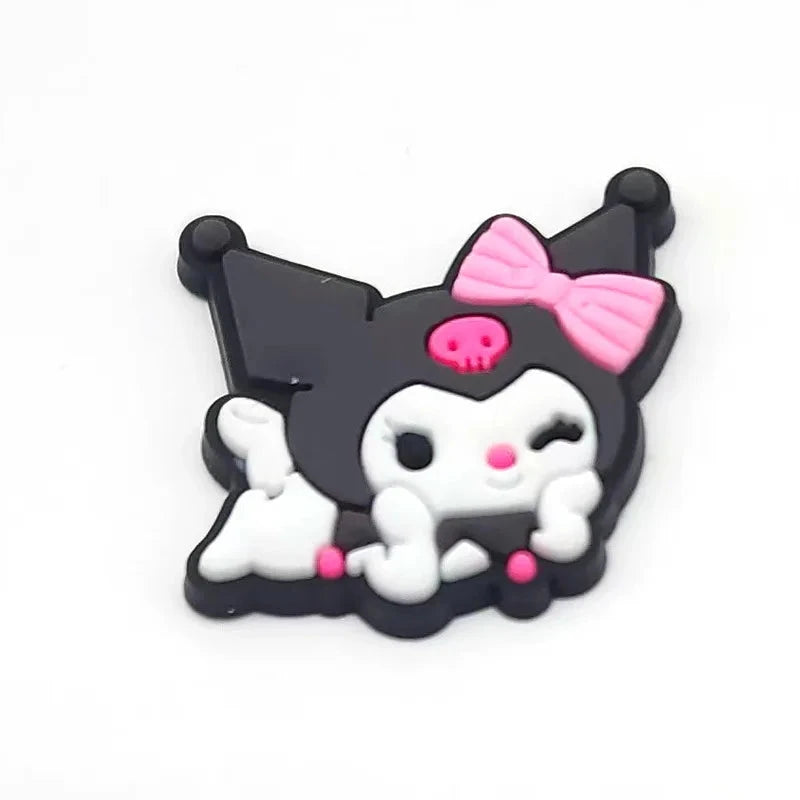 Sanrio Anime Hello kitty Kuromi Pochacco Shoe Charms for Clogs Bag Crocs Sneakers Shoe Decorations Bag Decors Good Vibrations