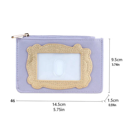Slim & Stylish Women's Light Purple PU Coin Purse with Golden-Tone Accent - Ultra-Thin Wallet Good Vibrations