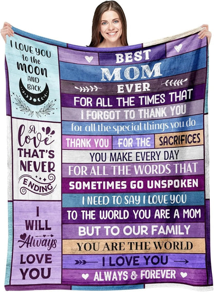 Gifts from Daughter Son for Mother's Day Birthday Mom Gifts Anniversary Unique Gifts for Mom Super Soft Flannel Throw Blankets Good Vibrations
