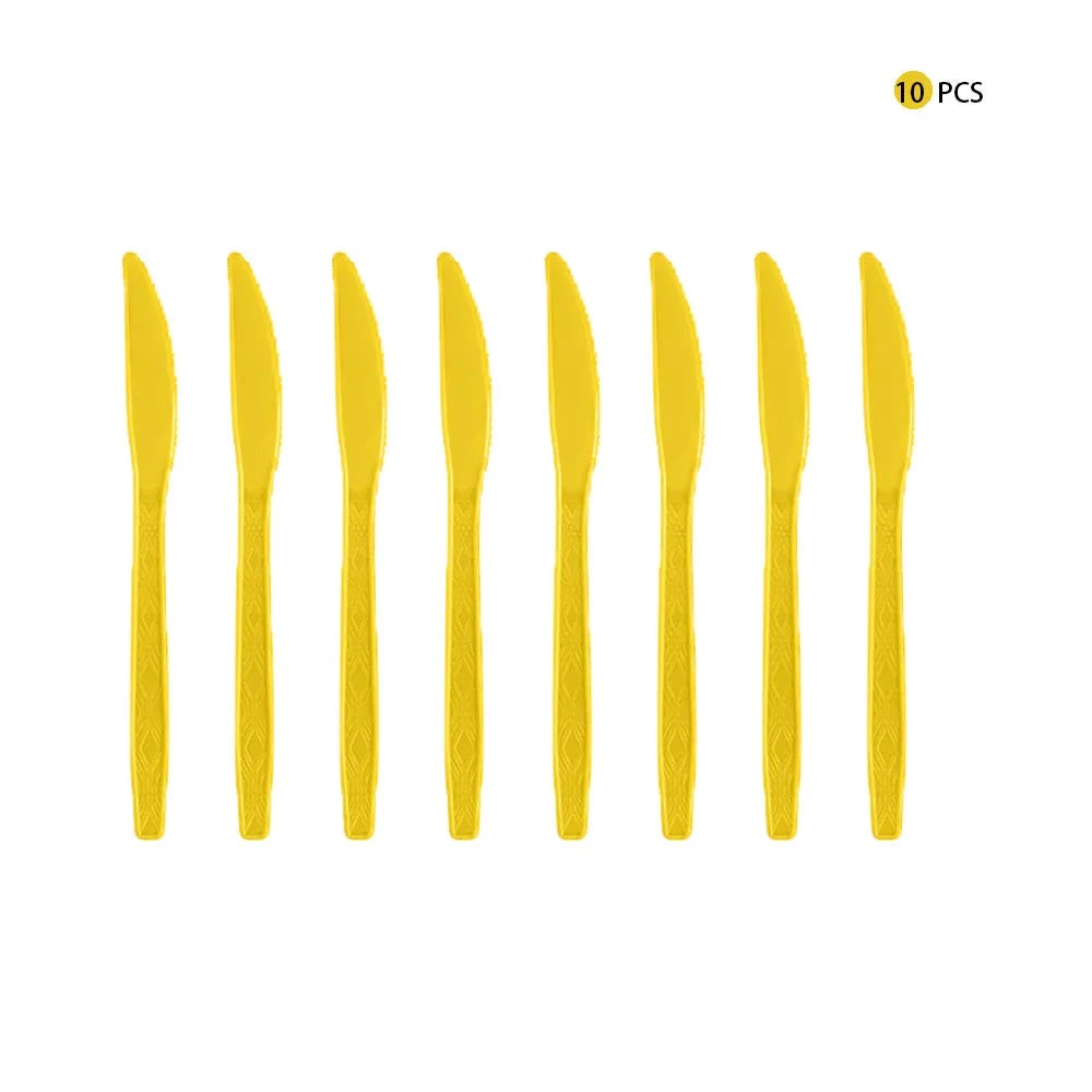 Solid Yellow boda party tableware set cumpleaños decoracion bachelorette Birthday Tableware Paper Napkins Cups Plates Tablecloth Good Vibrations